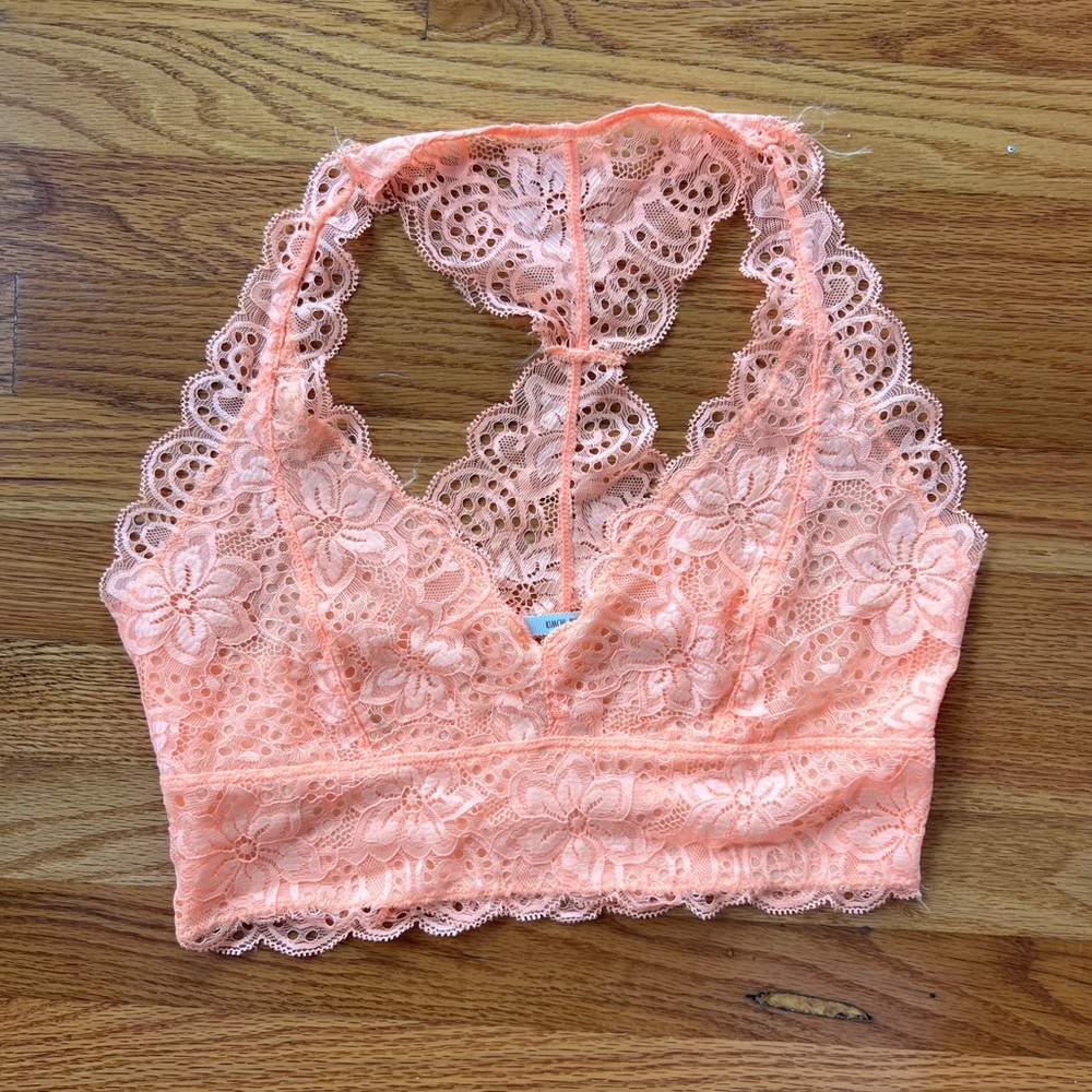 Orange Lace Bralette